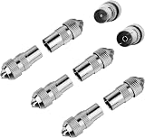 AXFEE 8PCS Digital Signal Antenna Splitter 4 Male 4 Female Coax Connectors