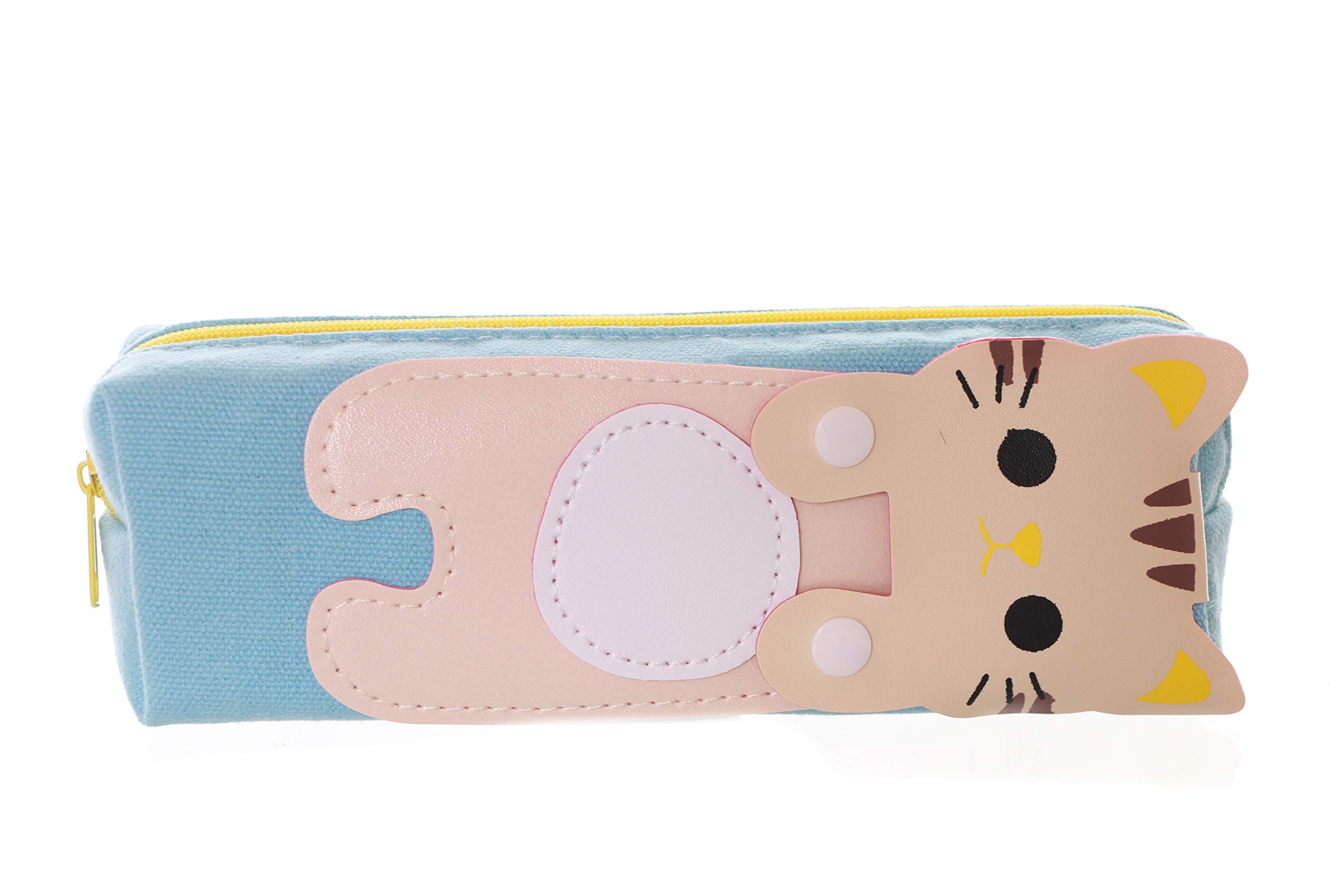 LB-116-1 Blue Tiger Cat Canvas Pencil Case Cosmetic Bag Japan Harajuku Kawaii