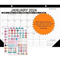 Amazon.com: Abealv January 2024 - June 2025 Wall Calendar, Desk Calendar  with Transparent Cover, Ruled Blocks, Marked Holidays, Julian Date and  Planner Stickers Perfect for Home Office Planning, 17