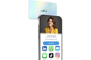 TapSnap Digital Business Card - No Subscription - Tap to Share - Smart NFC/QR - Custom Business Card - iPhone & Android (Hologram Prism)