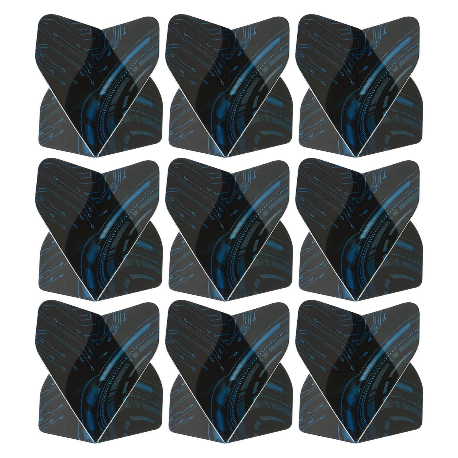 PATIKIL Dart Flights, 9 Pack PET Standard Darts Accessories Replacement Parts for Soft Tip Steel Tip, Mechanical Style, Black, Blue