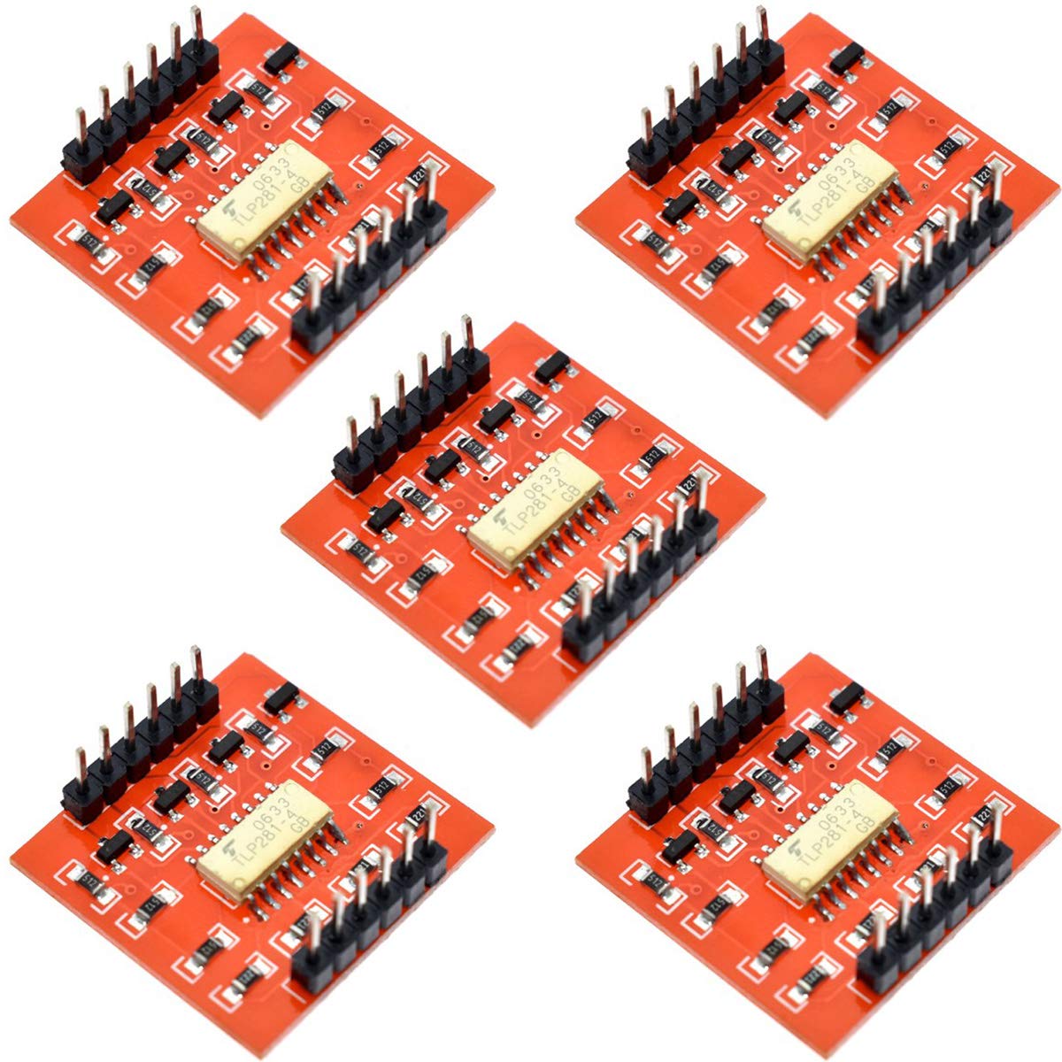 Youmile 5PACK Expansion Board TLP281 4-Channel 4 CH Opto-isolator IC Module For Arduino Expansion Board High And Low Level Optocoupler Isolation
