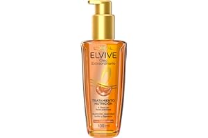 Elvive Tratamiento en Aceite L'Oréal Paris Óleo Extraordinario pelo más suave y con brillo intenso con 6 óleos de flores preciosas, 100 ml