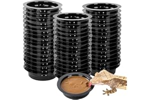WACOOL Magnetic Reptile Ledge, Acrylic Gecko Feeding Ledge with 6PCS Cups, Reptile Food Water Feeder Dish for Geckos Iguana Chameleon Pets (Cups)