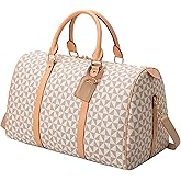 Large capacity Lightweight Weekender Travel Duffel Bag for Women Men Overnight Bag with Toiletry Bag Traveling Handbag for Gym Holiday (White)