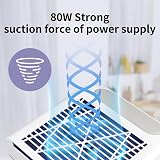 Layhou Nail Dust Collector Fan 2 Speed Powerful Table Vacuum Cleaner for Salon view 3