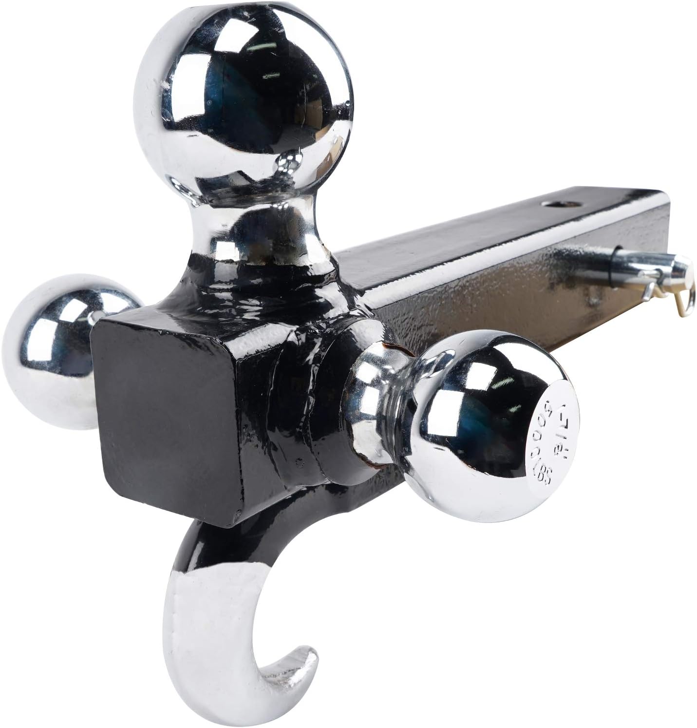 Ayleid Trailer Hitch Tri-Ball Mount with Hook & Pin Balls Sized 1-7/8 inches, 2 inches & 2-5/16 inches, Hitch Ball,Tow Hitch,Black Ball: Automotive