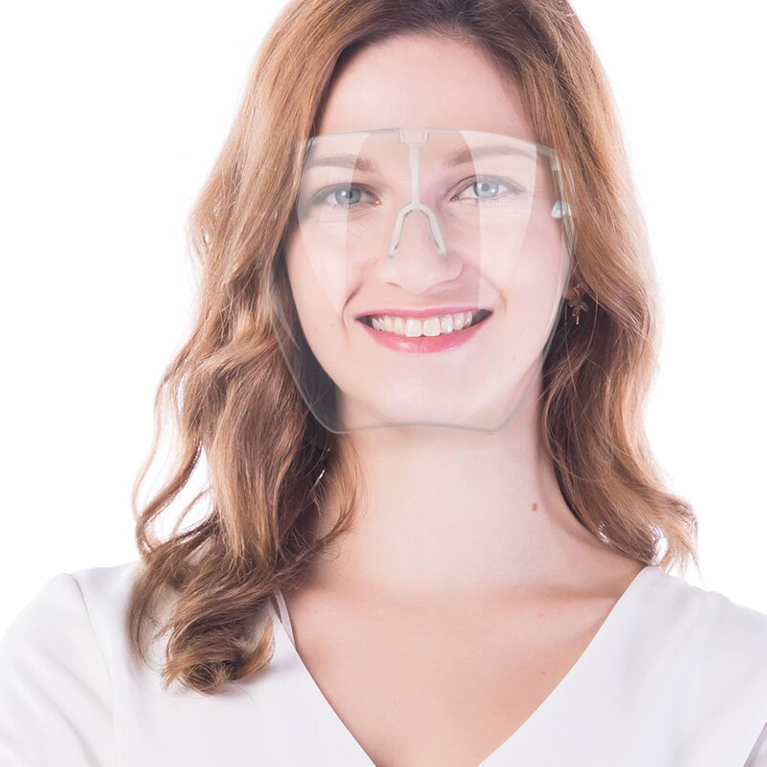 TradeProvider® Face Shield Goggles, Anti-Fog face shield, Protection Cap Wide Visors, Fluid Resistant, Branded Reusable Splash Resistant Face Visor (Trasparent)