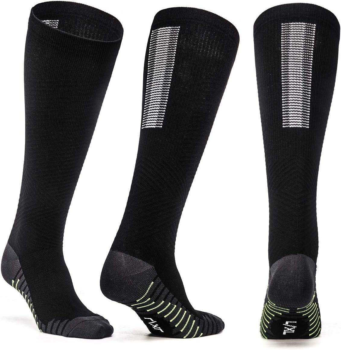 Koromori 3 Pairs Compression Socks for Women & Men, Fit for Running, Athletic Sports, Crossfit, Flight, Travel, Pregnancy, Nurses (20-30 mmHg)