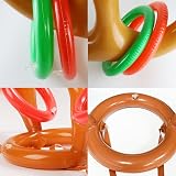 AUXHCYL Christmas Inflatable Reindeer Antler Toss Game Hat with 4 Rings view 3