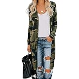 Paitluc Cardigans for Women Open Front Long Knited Cardigan Solid Color S-2XL