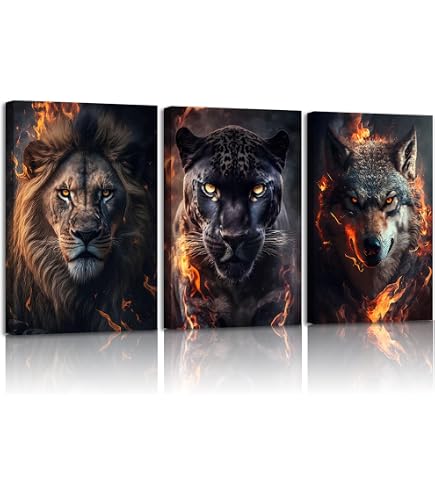 Amazon.com: Impact Posters Gallery Zoo Tiger, Lion, Giraffe, Wolf