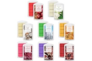 LA BELLEFÉE Wax Melts Wax Cubes, Scented Wax Melts for Warmer, Blush Peony, Mediterranean Fig, Black Pomegranate, Coconut Vanilla, Mint & White Jasmine, Winter Cedarwood, Pumpkin and Apple& Cinnamon（8x2.5oz）