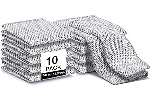 Inkhut Non Scratch Wire Dishcloth, Multipurpose Wire Dishwashing Rag for Wet and Dry, Multifunctional Dish Rags for Washing Dishes, Reusable Steel Wool Scrubber for Kitchen Cleaning