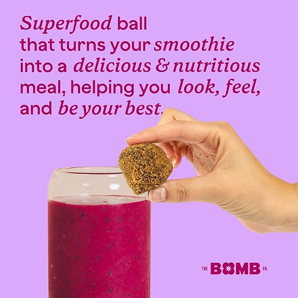 THE BOMB CO. BLENDER BOMB, GET UP & GOJI, SUPERFOOD SMOOTHIE MIX WITH GOJI BERRIES, HEMP, FLAX, CHIA SEEDS & AMINO ACIDS, GLUTEN FREE, HIGH FIBER, 10 SERVINGS