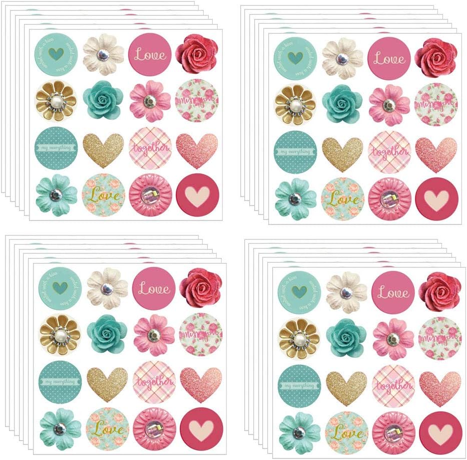 512 Pieces Thank You Sticker, Round Sticker with Flower
