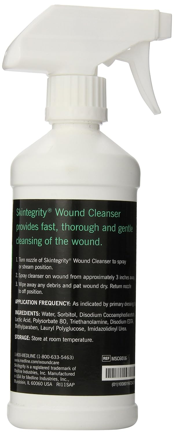 Medline Skintegrity Wound Cleanser, 16 ounce spray bottle: Industrial & Scientific