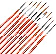 Small Enamel Paint Brushes Set - 11 Pieces Detail Painting Kit for Artists, Model, Miniature, Acrylic and Watercolor Paint