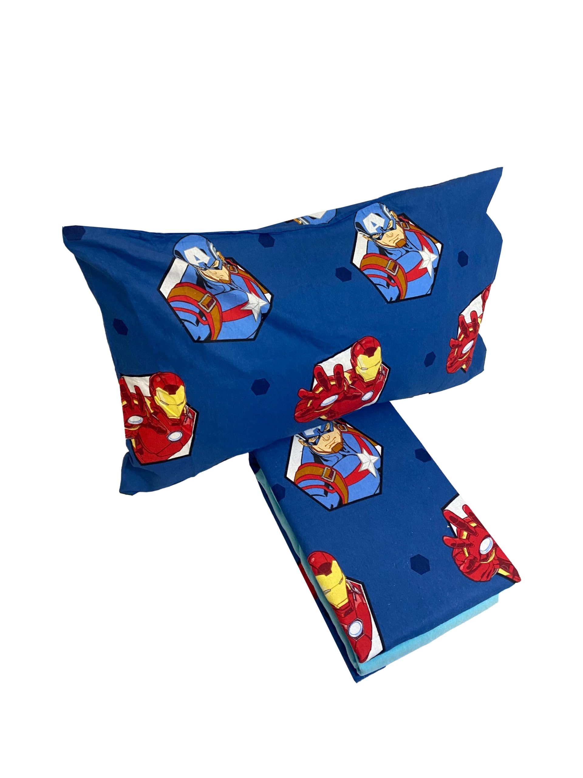 Marvel Avengers Complete Single Bed Sheet Set in Pure Cotton Flannel Top + Bottom Sheet + Pillowcase