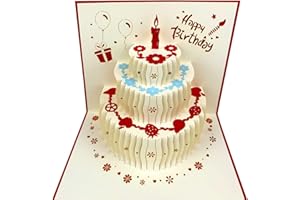 3D Pop Up Birthday Cards,Birthday Greeting Cards Handmade Happy Birthday Cards & Envelopes for Sister, Mom, Wife, Kids, Boy, 