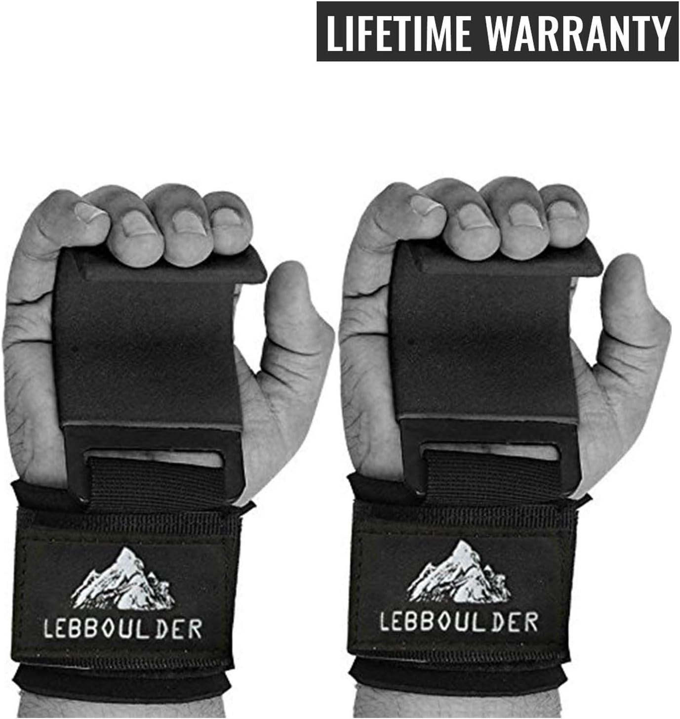 Power Weight Lifting Hooks - Best Weightlifting Strap Hooks for Gym Training Workout Like Deadlift & Shrugs - Ultimate Grips Powerlifting Hook with Cushioned Neoprene Wrist Straps - Set of 2