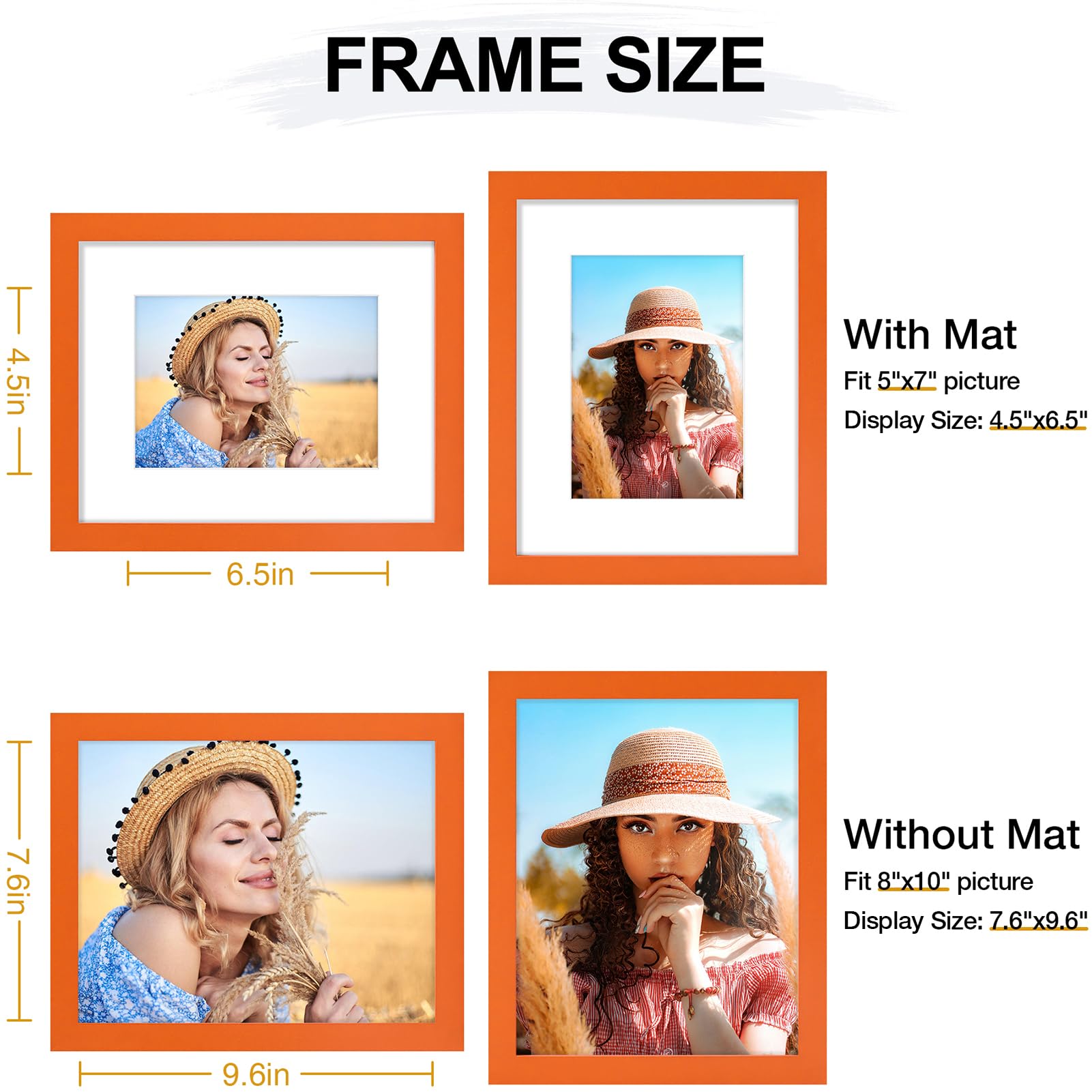 Vittanly 8x10 Picture Frame, Display Pictures 5x7