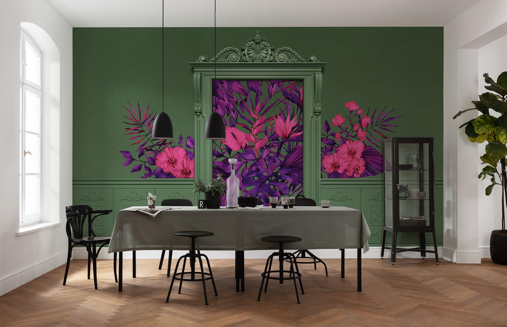 Komar Duke Dude Green Non-Woven Photo Wallpaper, Size 400 x 250 cm, Wallpaper, Wall Decoration, Living Room, Bedroom, Office