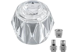 COOLFELL Shower Faucet Handle and 3 Adapter, Compatible with Delta Faucet RP41661, RP2391, RP17451, H71, RP2389 Handle, Offset Hole Shower Knob for Shower/Tub Faucet, 2-1/2" x 2-1/8" Clear Acrylic Finish