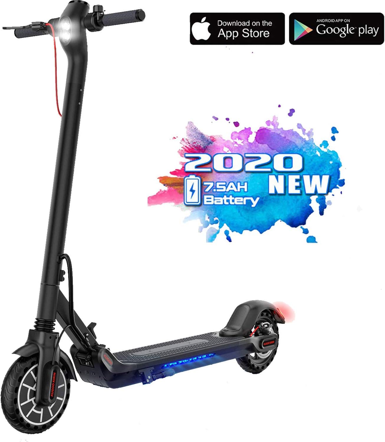 Electric Scooter 350W High Power Smart 8.5''E-Scooter, Lightweight Foldable with LCD-display, 30KM Long Range, 36V Rechargeable Battery Kick Scooters, Max Speed 30km/h, Electric Brake for Adult