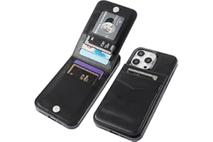 KIHUWEY Compatible with iPhone 15 Pro Max Case Wallet with Credit Card Holder, Flip Premium Leather Magnetic Clasp Kickstand Heavy Duty Protective Cover for iPhone 15 Pro Max 6.7 Inch (Black)