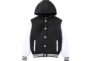 NICNZQI Kids Varsity Jacket Girls Boys Baseball Jacket Bomber Coat School Jackets with Pocket