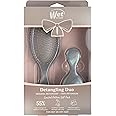 Wet Brush Original Detangler & Mini Duo Hair Brush Kit, Chrome (Iridescence Icon) - Ultra-Soft IntelliFlex Bristles - Detangl