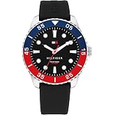 Tommy Hilfiger Men's Bold Dive-Inspired Watch &ndash; 3H Quartz Movement, Stainless Steel and Aluminum Case, Aluminum Sport Bezelt &ndash; Adventure-Ready Gift for Him