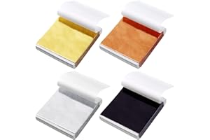 BBTO 400 Sheets Metallic Gold Foil Leaf Paper Imitation Gold Paper Leaf Sheets Color Foil Papers for Arts Crafts DIY Nails Gi