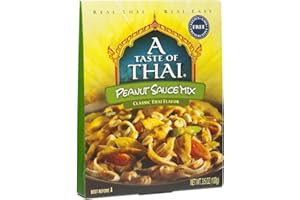 A Taste of Thai Peanut Sauce Mix - 3.5oz Pack of 6 Pack Ready-to-Use Sauce Flavored with Classic Thai Spices | Use for Noodles Soups Stews Dips Salad Dressing & More | Non-GMO | Gluten-free