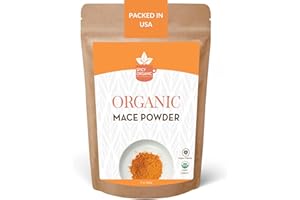 SPICY ORGANIC Ground Mace 2 oz. - Exquisite Mace Spice Powder for Cooking, Baking, Sauces, Soups, Beverages and Savory Dishes– Certified USDA Organic, Non-GMO and Kosher. Comes in a Resealable Pouch
