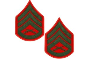 MEDALS OF AMERICA EST. 1976 United States Marine Corps (USMC) chevron green embroidered on red SSGT Staff Sergeant. E6 Male