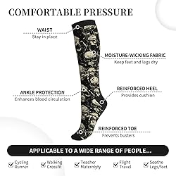 aipoase Skull Compression Socks Knee High