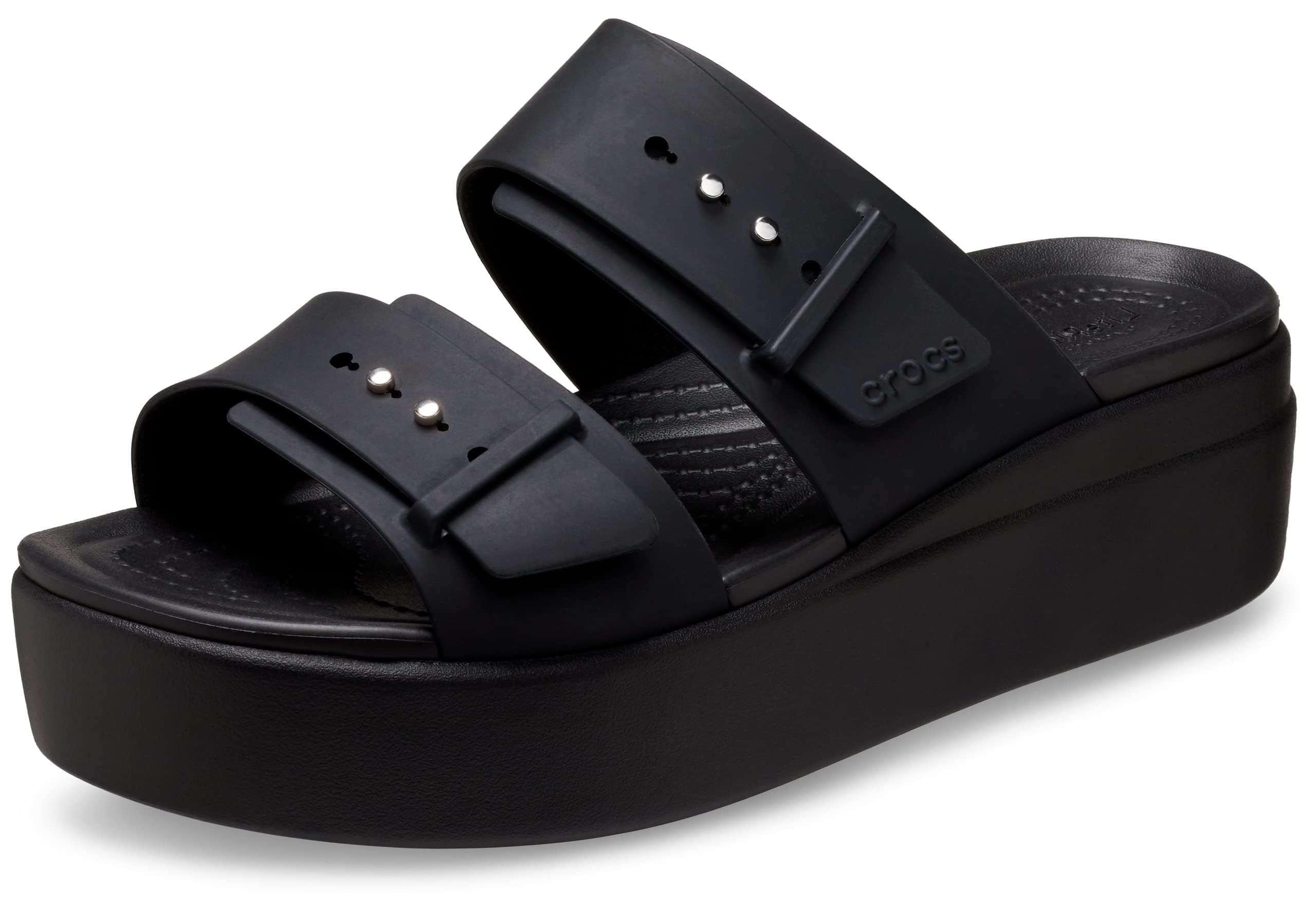 Photo 1 of Crocs Brooklyn Buckle Low Wedge Black 1 11 M
