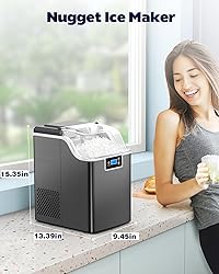 Kndko Ice Makers Countertop,45lbs/Day,Nugget Ice