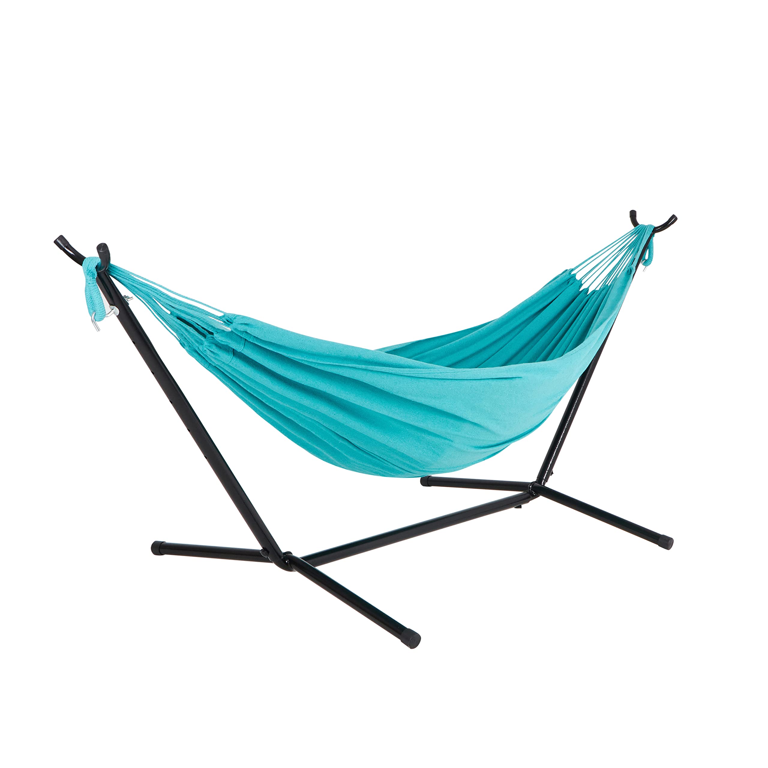 View 1 of Bliss Hammocks 60" Wide Hammock & Built-in Stand w/Carrying Case & Hanging Hardware Indoor, Outdoor, Poolside, Patio, Backyard Heavy Duty, Strong & Durable 400 Lbs Capacity (BHST-401-T)