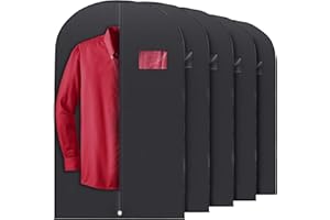 PLX 40" Black Garment Bags Suit Bag for Travel & Clothing Storage of Dresses, Shirts, Fur Coats, Jackets & Dance Costumes - H