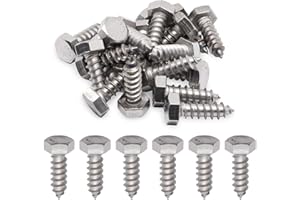 BENLIUDH 5/16" X 1" Hex Lag Screws, 304 Stainless Steel Lag Screws Bolts for Wood (20pcs)