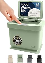 Tydi 4.5L Mint Food Waste Bin with Press-Button Lid Kitchen Compost Caddy
