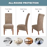 CMAKER Velvet Dining Chair Covers Large Stretch Chair Slipcovers Camel Set of 2 view 5