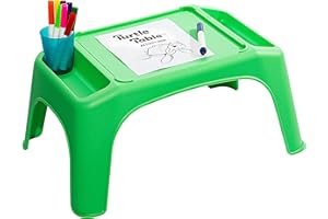 LapGear Turtle Table Kids Activity Lap Desk Tray with Storage Wells for Snacks, Play, Classroom and Sensory Toys - Green - Style No. 20101