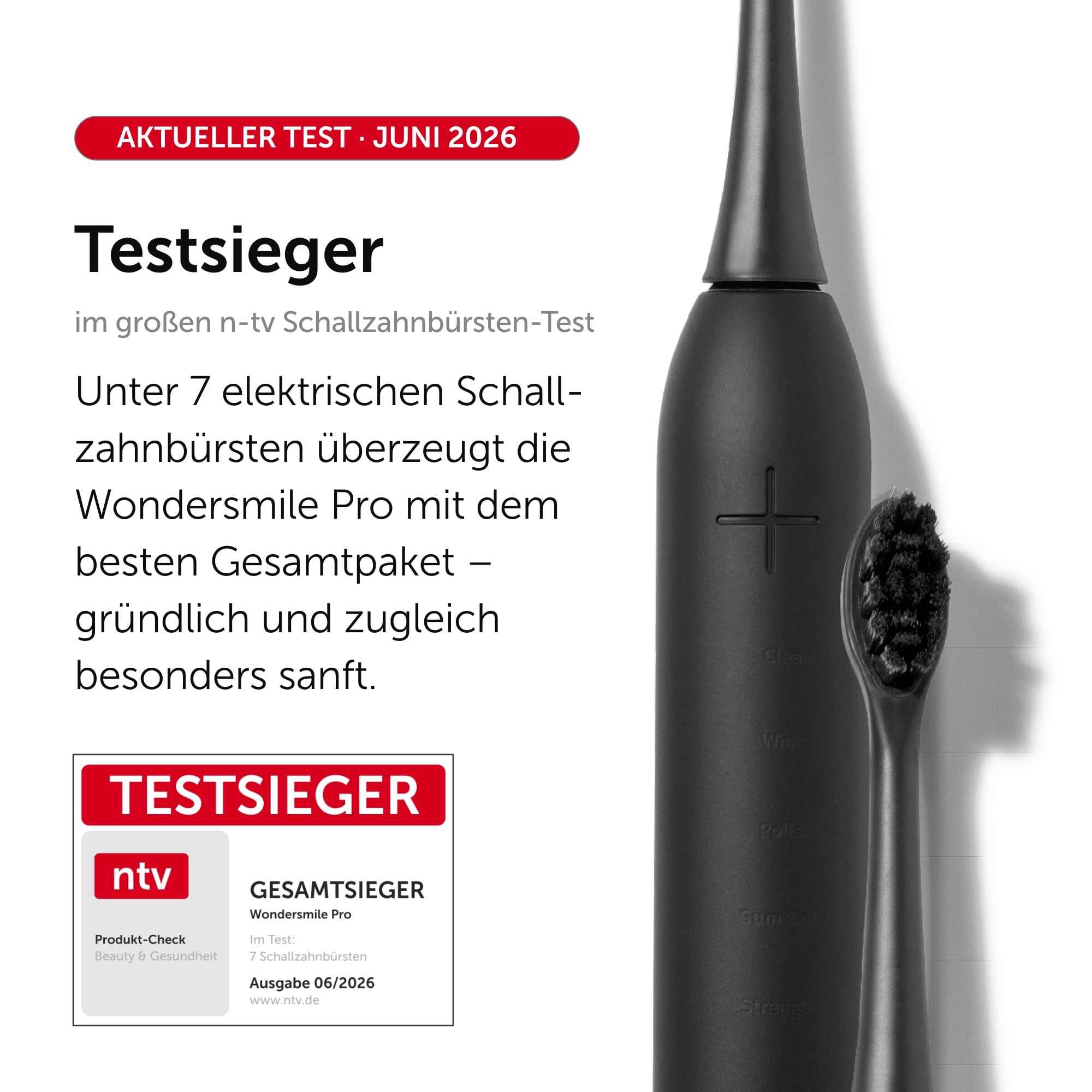 WonderSmile Pro Schallzahnbürste – TÜV-zertifiziert, 4 Modi (Ultimate Black) 6