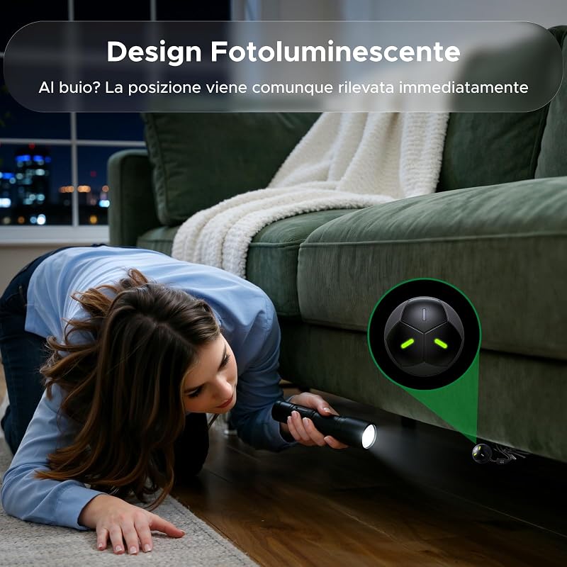 FineTrack 2 Smart Finder Design Calcio Supporto iOS Nero