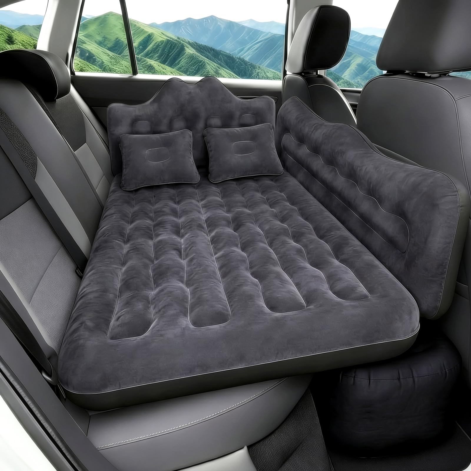Photo 1 of Umbrauto Car Air Mattress Backseat| Inflatable Truck Back Seat Camping Airbed for SUV Rear Seat, Blow Up Sleeping Travel Bed for Van Trunk with Pump & Pillows