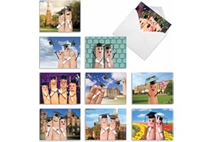 The Best Card Company - 10 Boxed Graduation Note Cards (4 x 5.12 Inch) - School Graduates, College, Kids - Graduation Digits Congrats M3851CGG-B1x10
